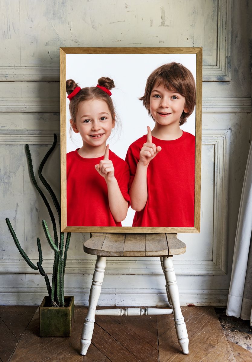 Smiling Kids Portrait Photography Poster. room preview