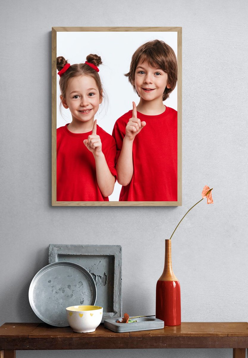 Smiling Kids Portrait Photography Poster. — room view 3