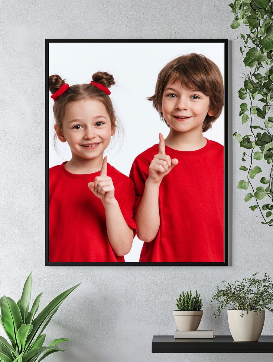 Smiling Kids Portrait Photography Poster. — room view 4