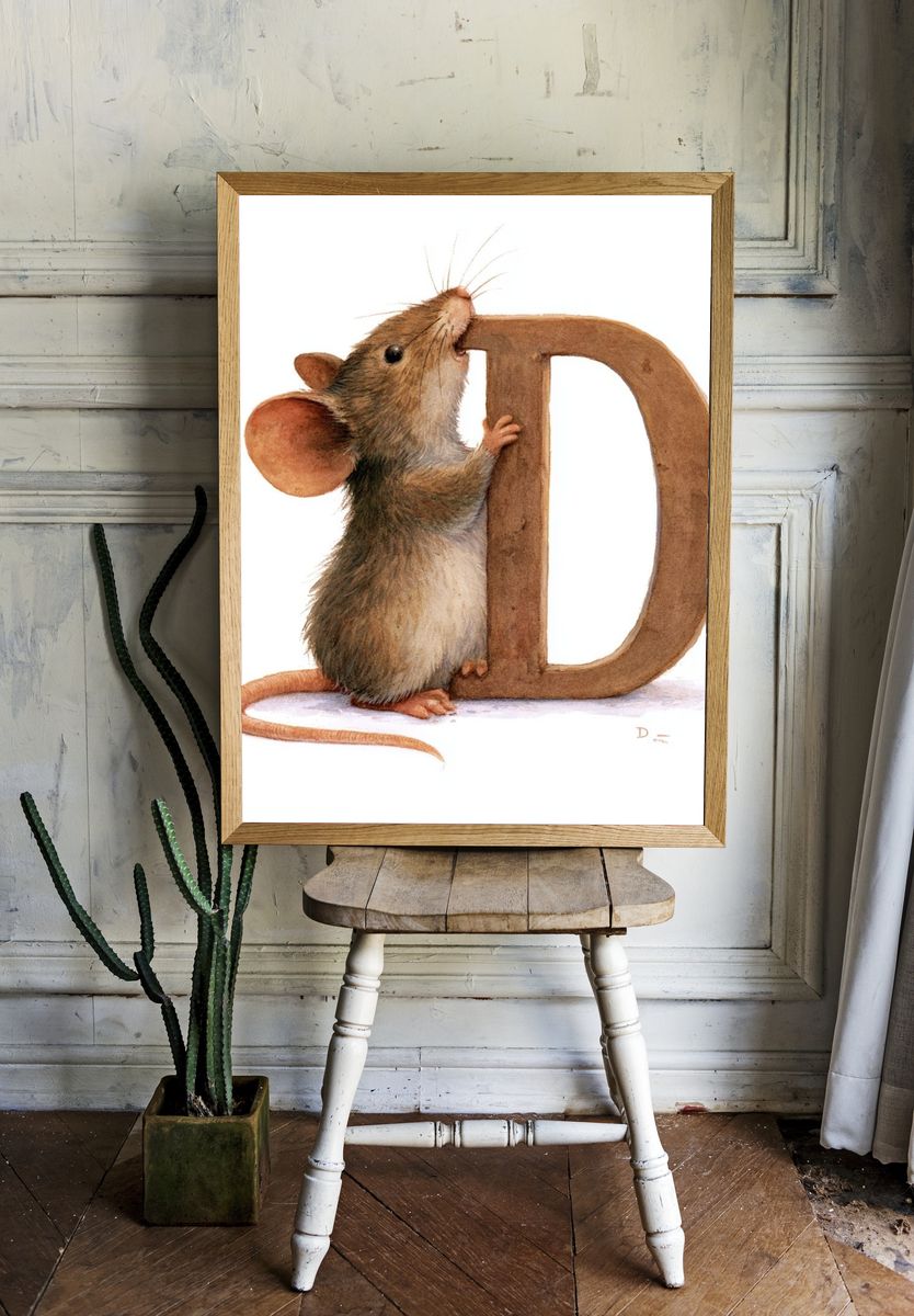 Mouse Alphabet Illustration Poster. room preview