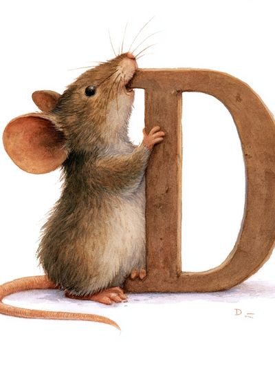 Mouse Alphabet Illustration Poster.