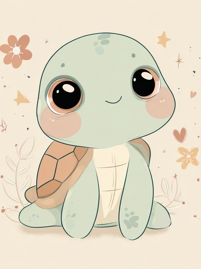 Cute Baby Turtle Nursery Print. poster — kids art