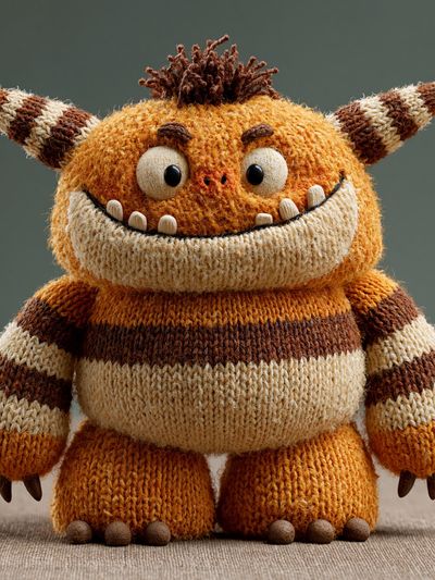 Knitted Monster Portrait Print. poster print