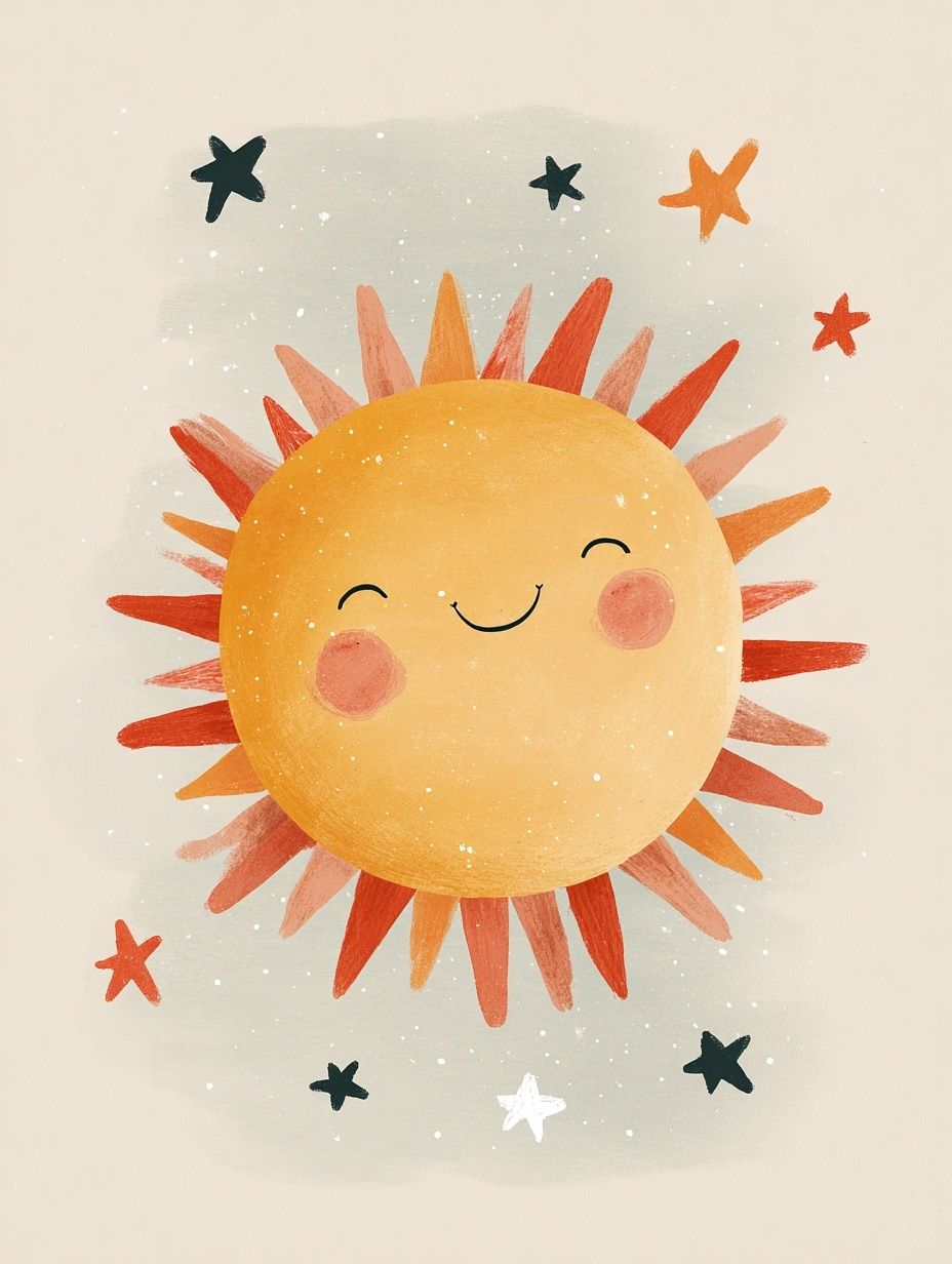 Smiling Sun Nursery Print. poster detail