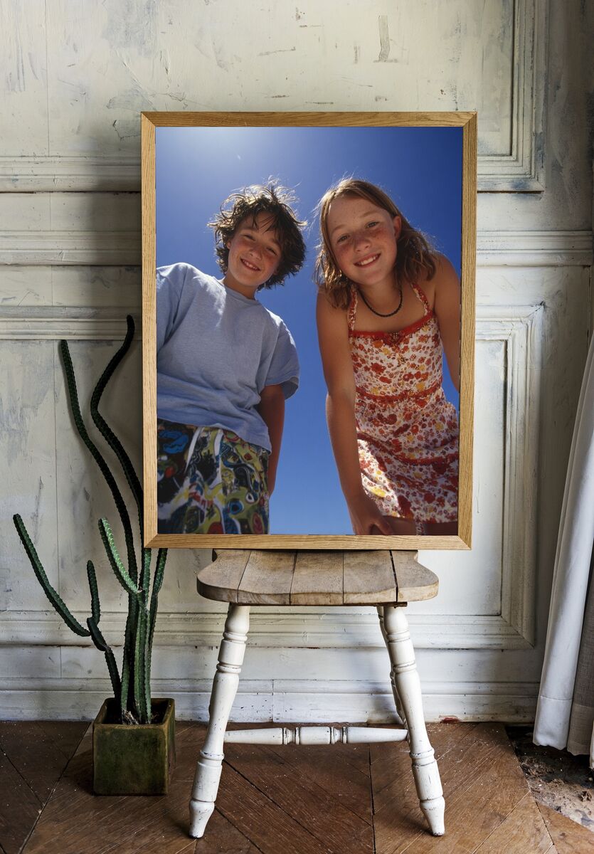 Joyful Kids at the Beach — Photography Print. — room view 1