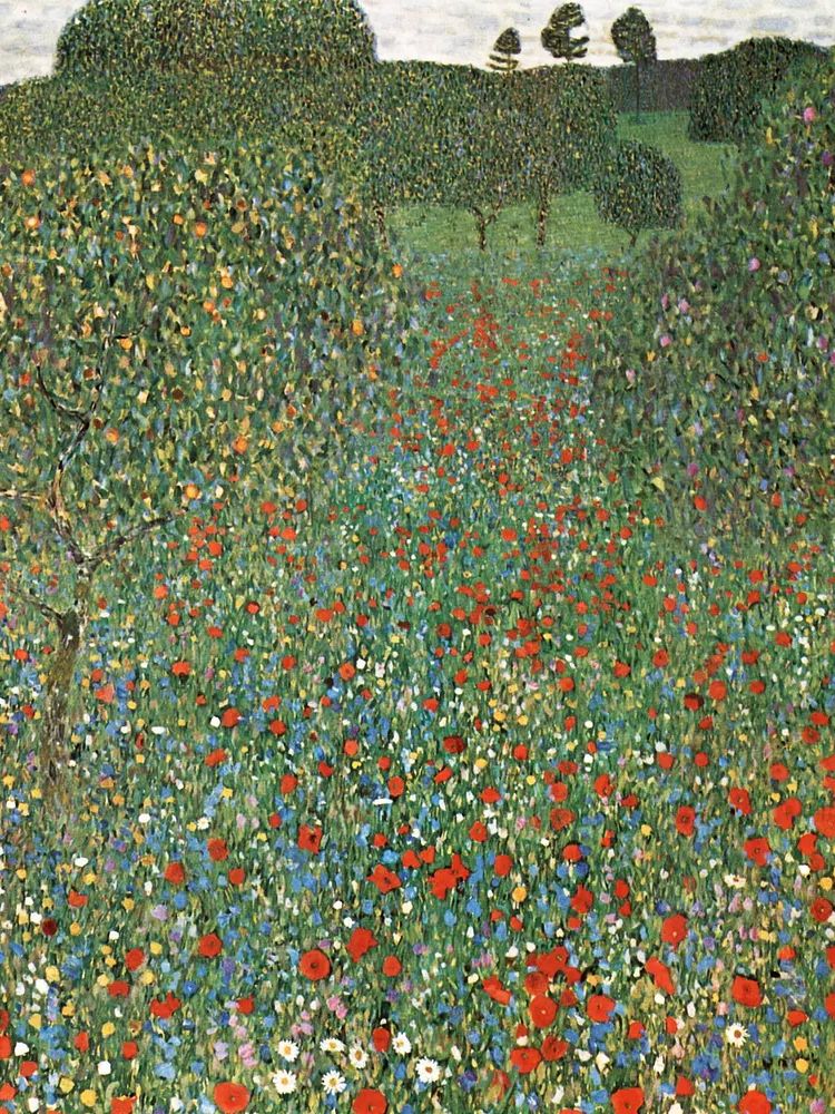 Gustav Klimt 's Mohnfeld (1907). poster detail