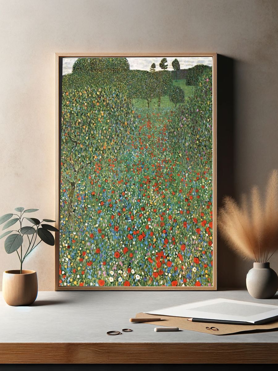Gustav Klimt 's Mohnfeld (1907). — room view 2