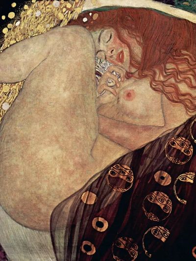 Gustav Klimt 's Danae (1907-1908).