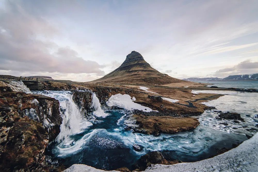 Kirkjufell Mountain and Waterfall Poster. poster — nature art
