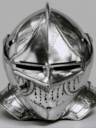 Medieval Knight Helmet Photography Poster. poster