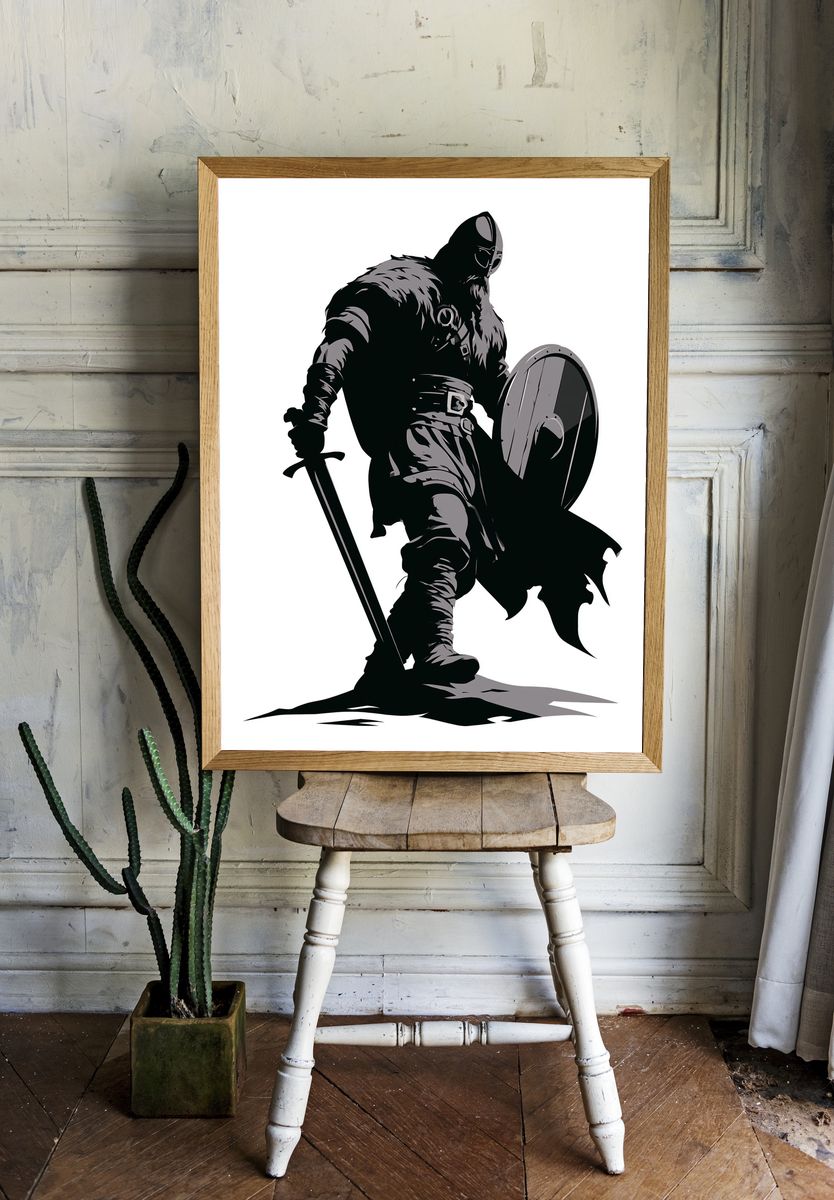 Armored Knight Illustration Poster. — room view 1
