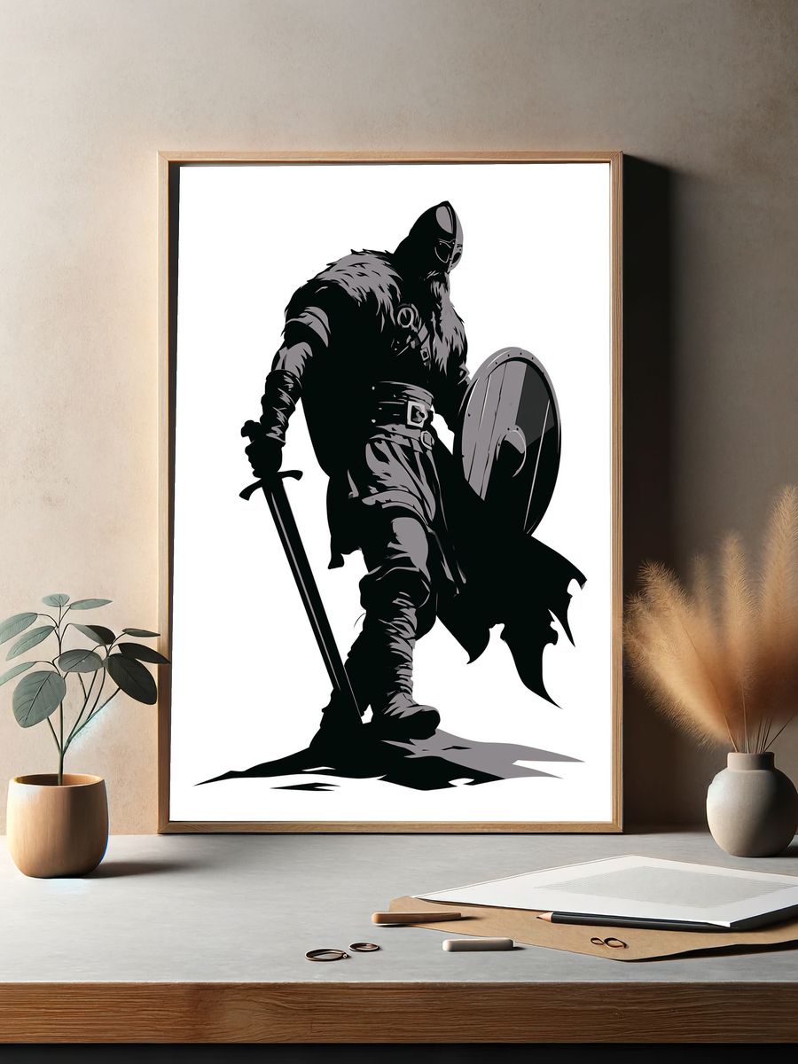 Armored Knight Illustration Poster. — room view 2
