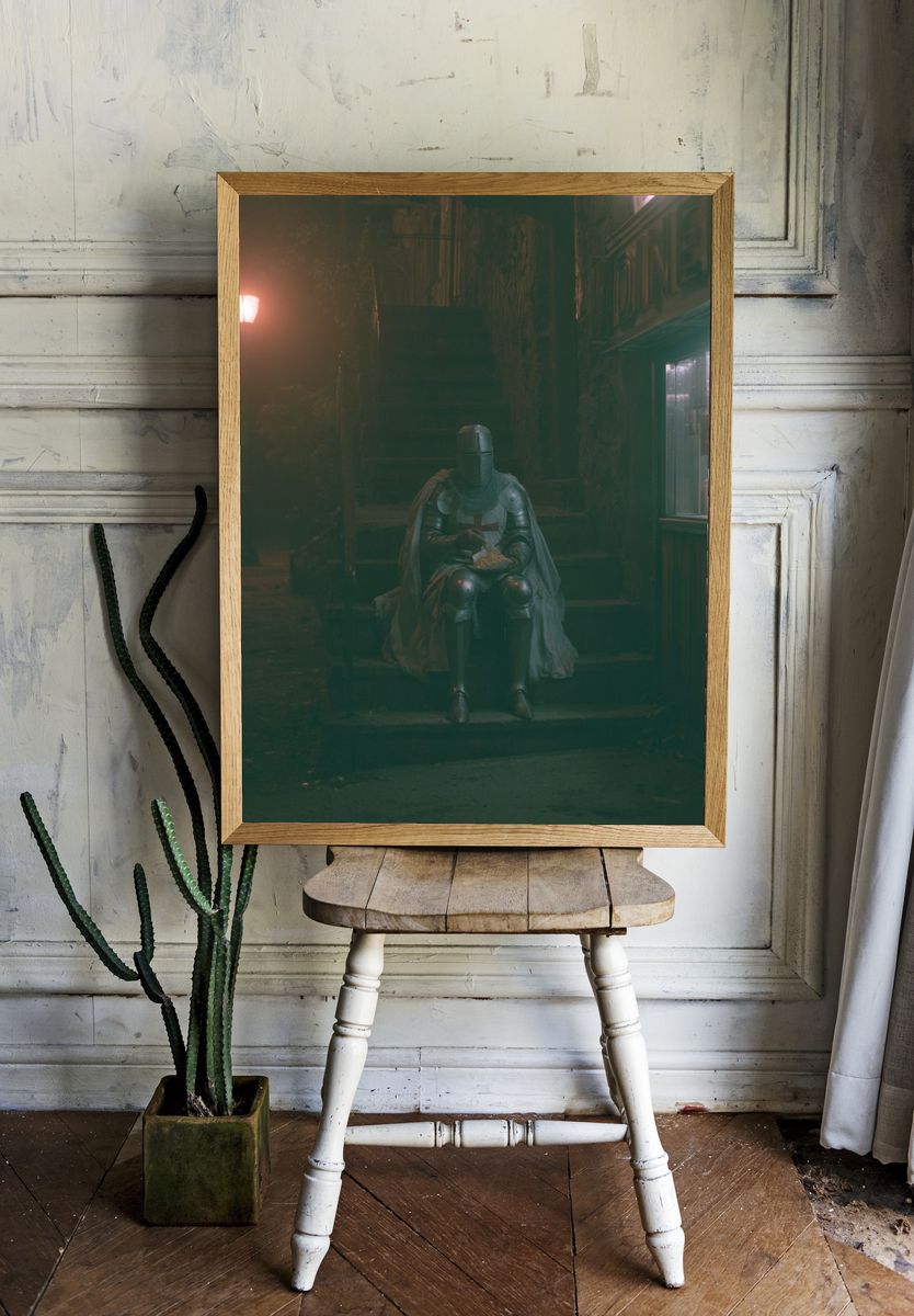 Knight in Alley Photography Poster. room preview
