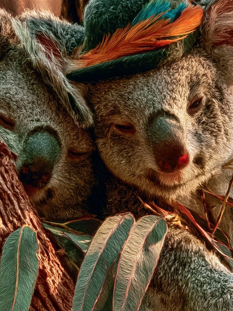 Koala Family Illustration Poster. poster — animals art