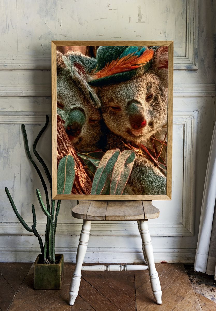 Koala Family Illustration Poster. room preview