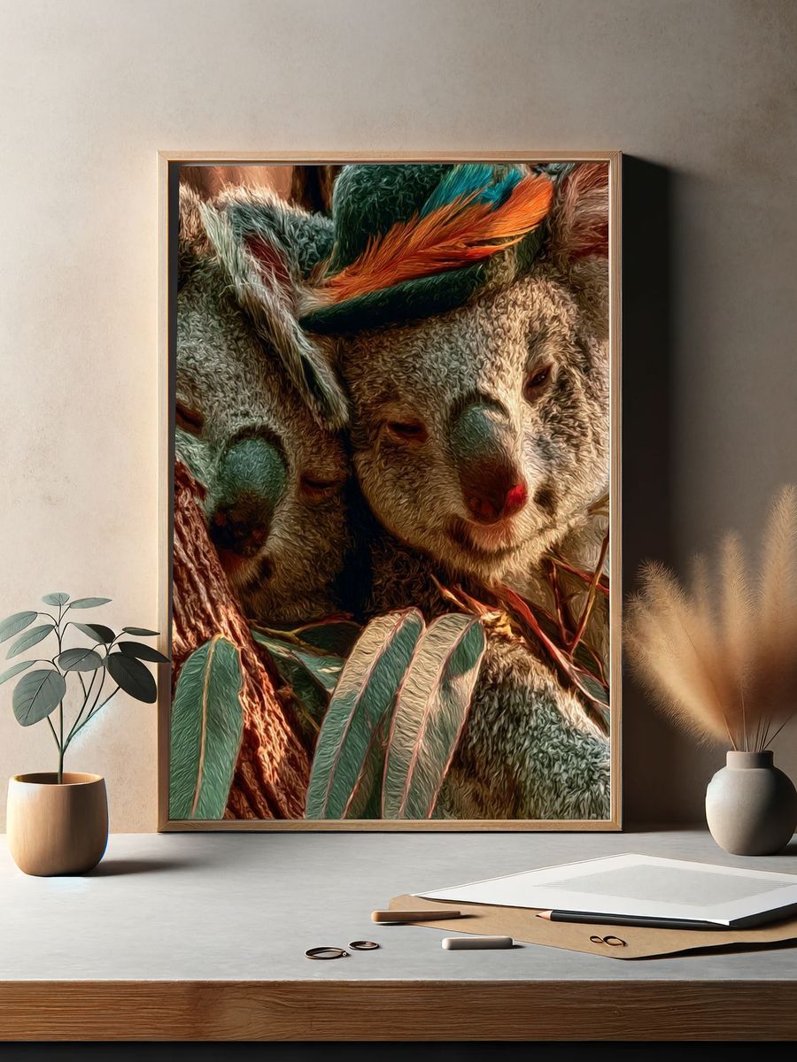 Koala Family Illustration Poster. — room view 2