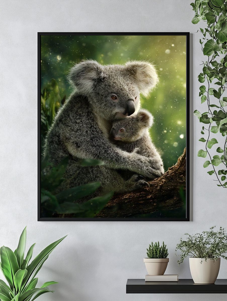 Koala Mother and Joey Nature Poster. — room view 4