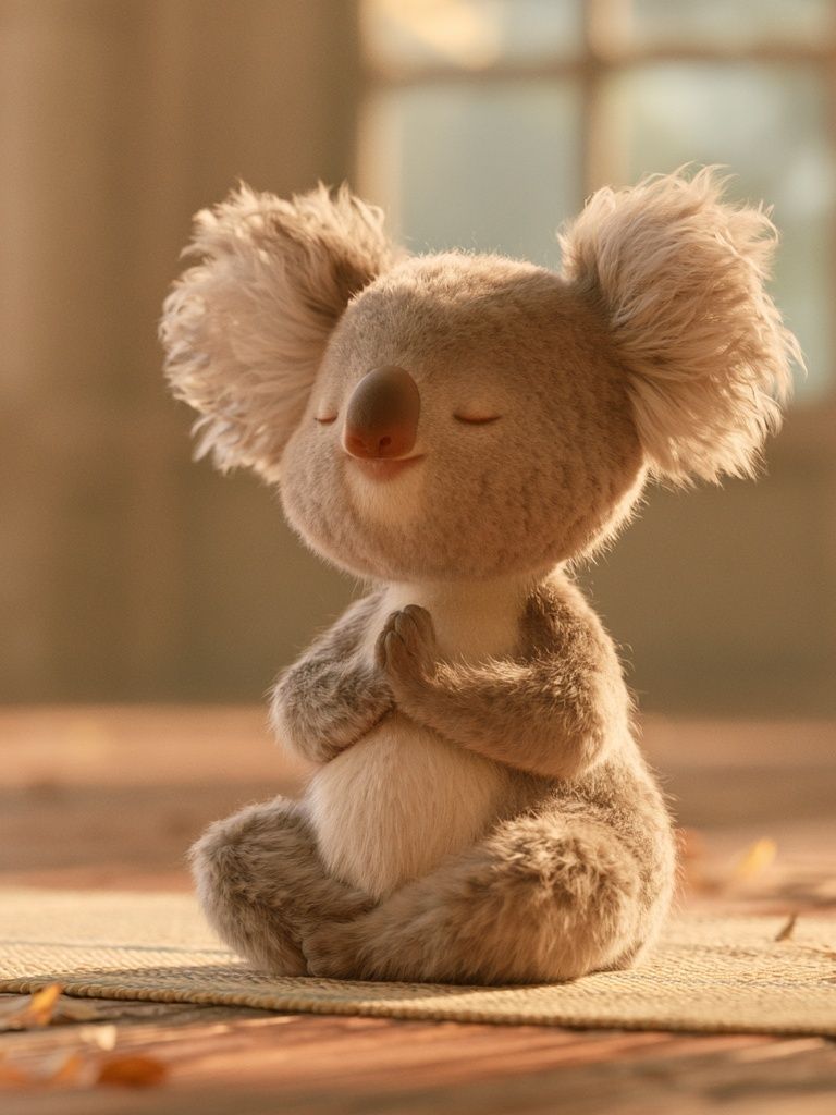 Meditating Koala Nursery Print. poster — animals art