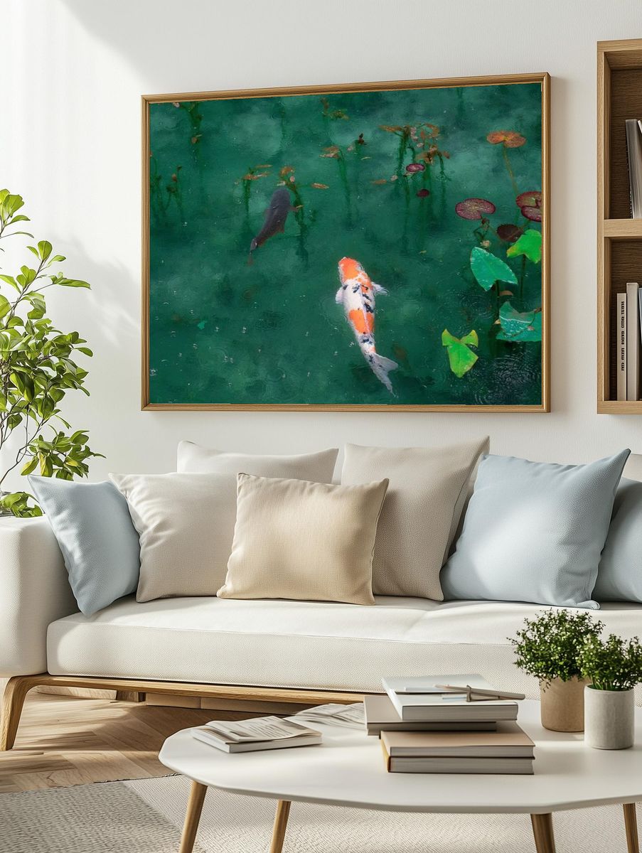Desktop wallpaper Koi fish, aesthetic. — room view 2