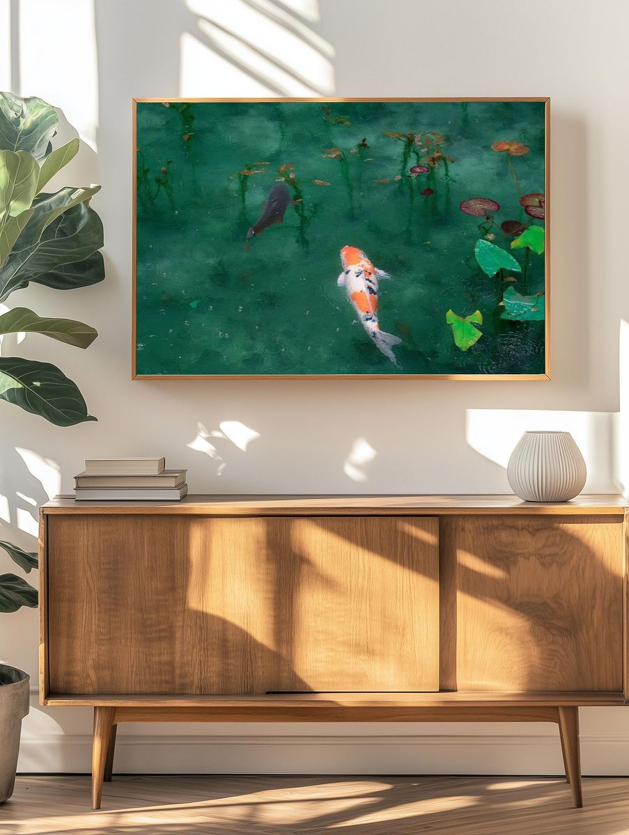Desktop wallpaper Koi fish, aesthetic. — room view 3