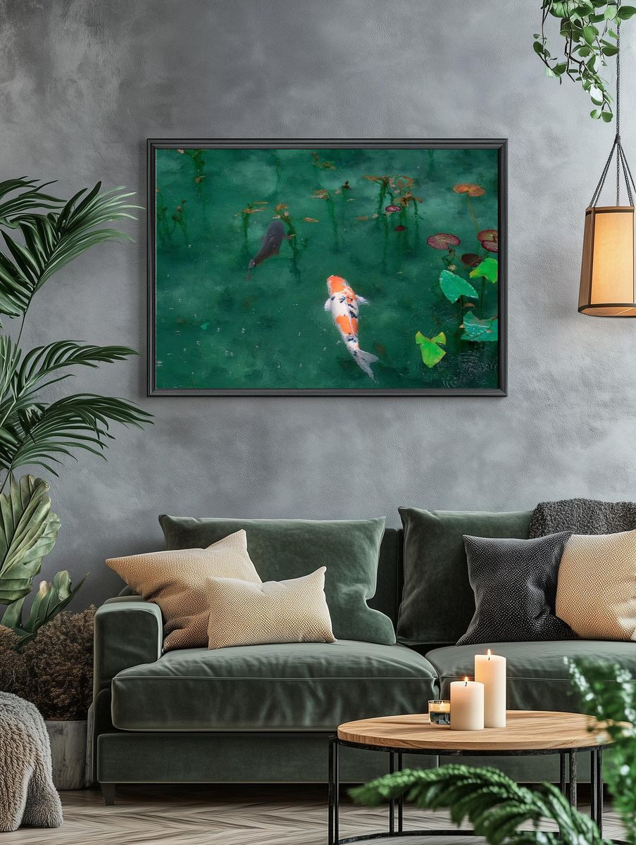 Desktop wallpaper Koi fish, aesthetic. — room view 4