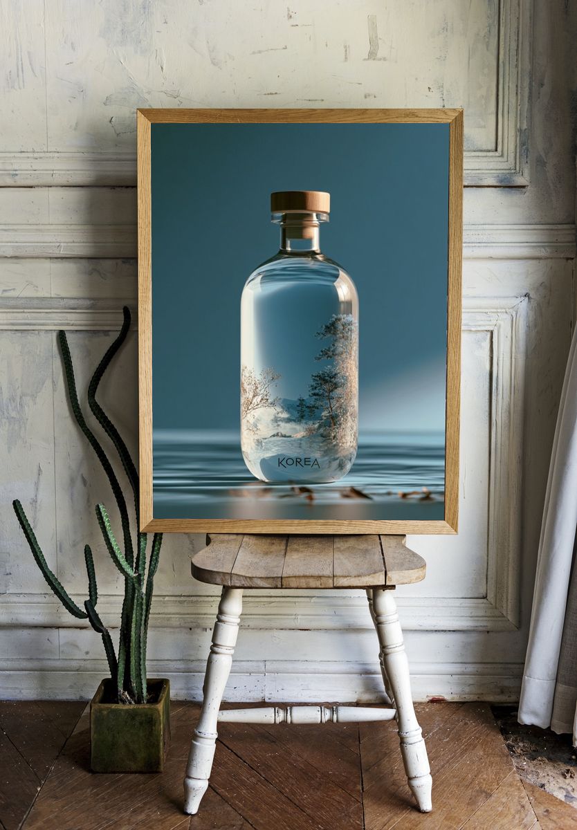 Korea Glass Bottle Photography Poster. room preview