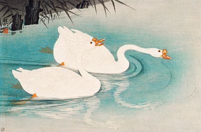 Geese amid Reeds (1928) Ohara.
