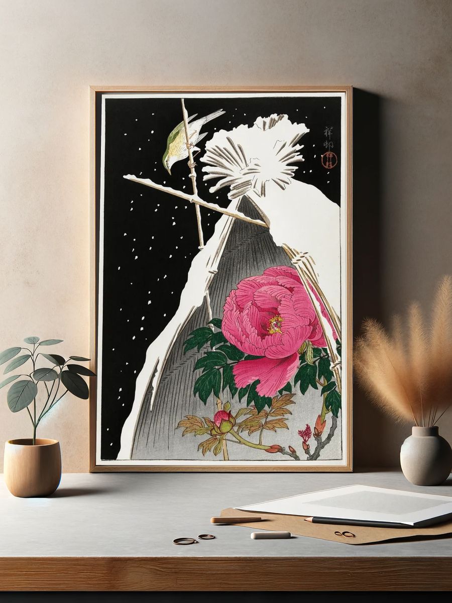 Siberian bluechat next peony. — room view 2