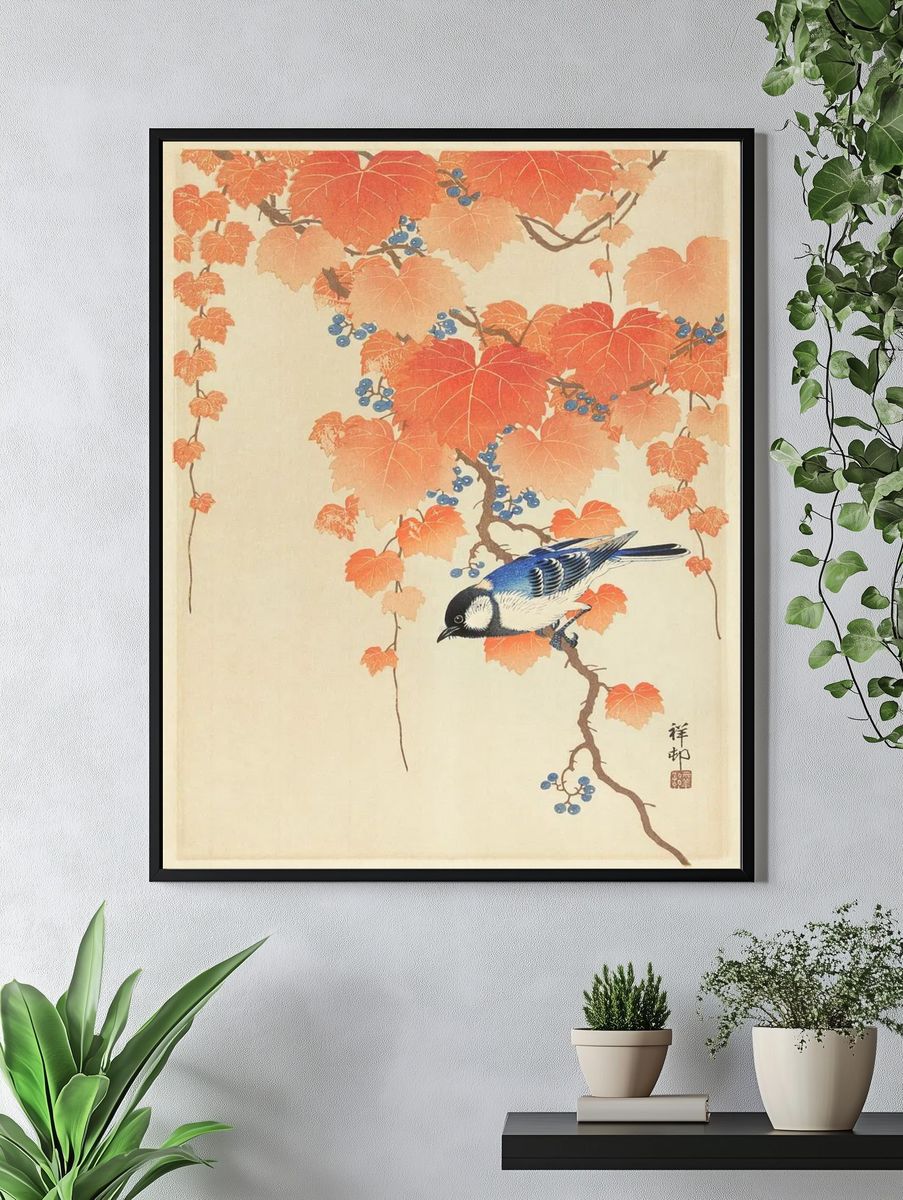 Great tit paulownia branch. — room view 4