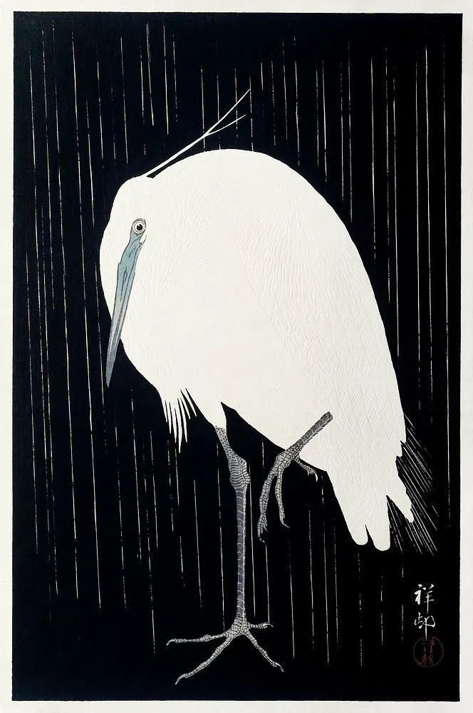 Egret rain (1925 - 1936). poster detail