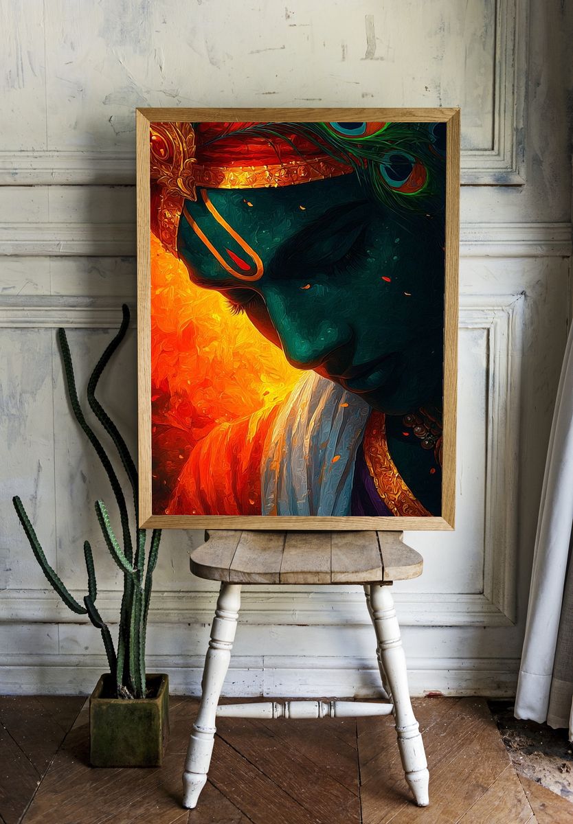 Divine Krishna — Fine Art Print. — room view 1