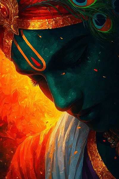 Divine Krishna — Fine Art Print. poster