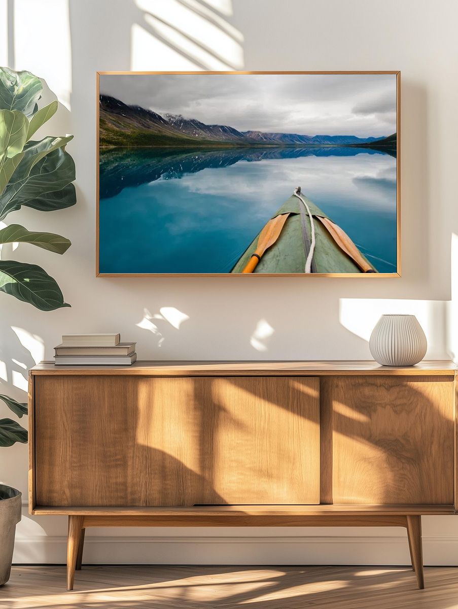 Kayaking on a Serene Lake Poster. — room view 3