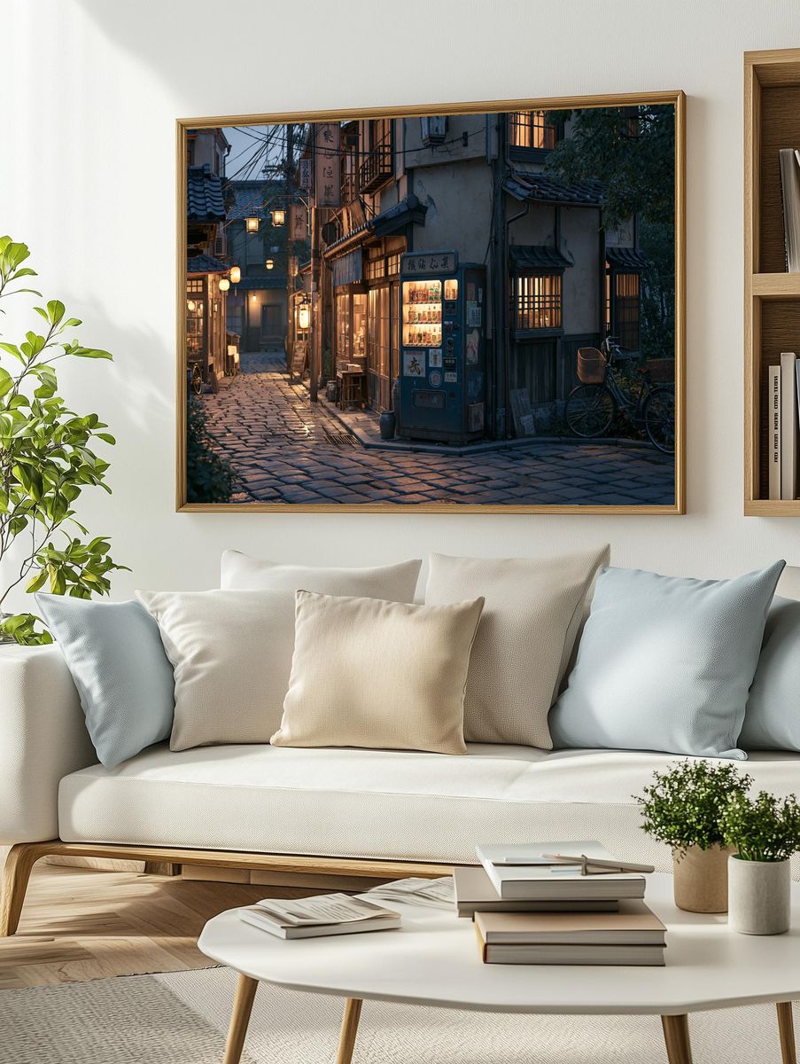 Kyoto Alley at Dusk Poster. — room view 2