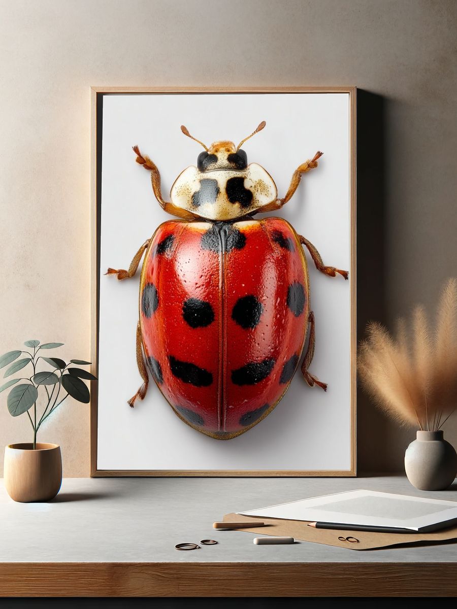 Ladybug Macro Photography Poster. — room view 2
