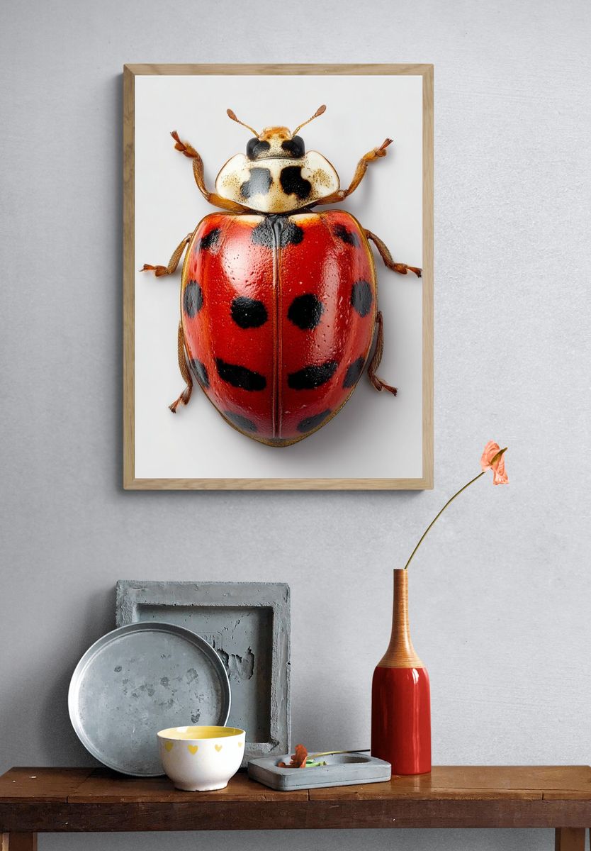 Ladybug Macro Photography Poster. — room view 3