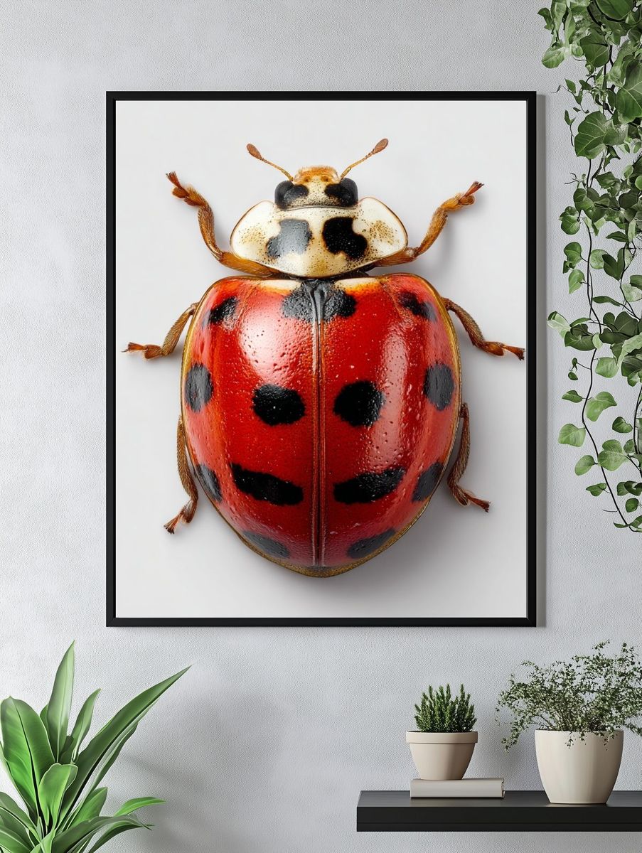 Ladybug Macro Photography Poster. — room view 4
