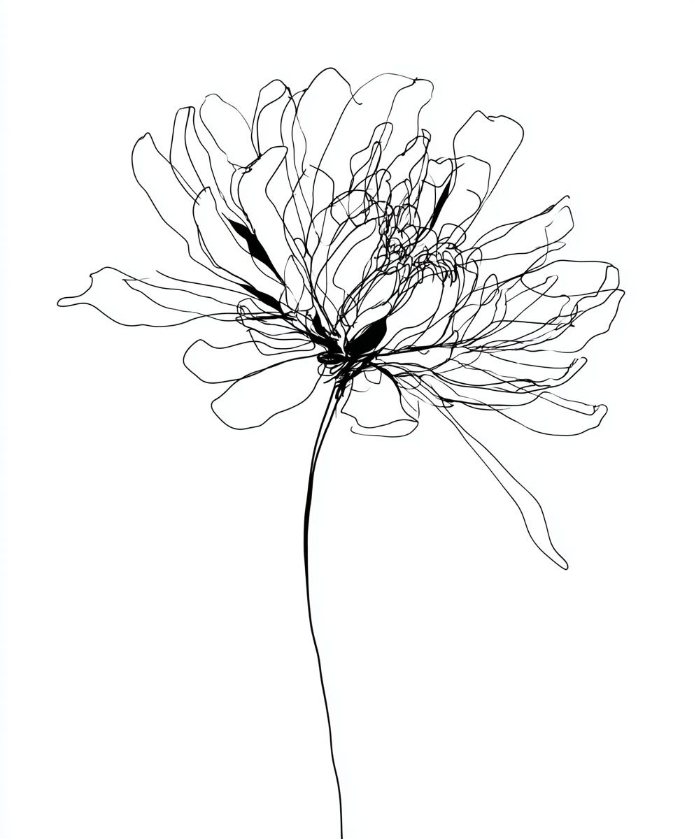 Line Art Flower Poster. poster — minimalist art