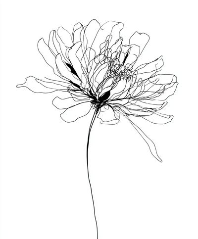 Line Art Flower Poster. poster