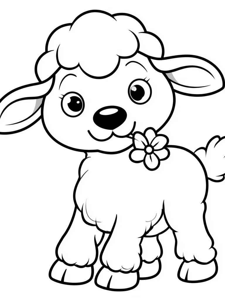 Cute Lamb Cartoon Print. poster detail