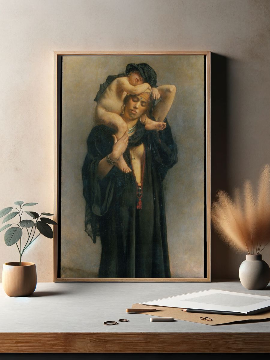 An Egyptian Peasant Woman and Her Child by Léon Bonnat — Art Print. — room view 2