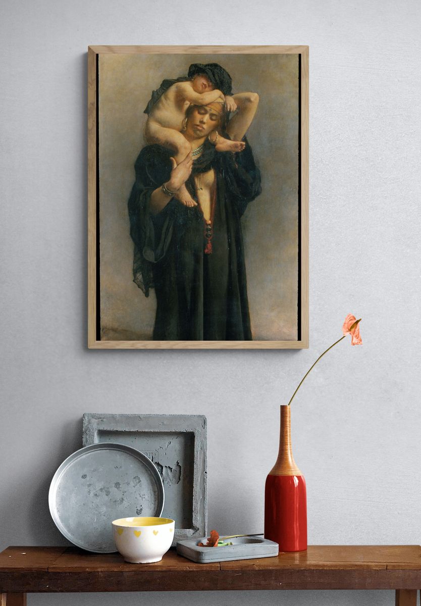 An Egyptian Peasant Woman and Her Child by Léon Bonnat — Art Print. — room view 3