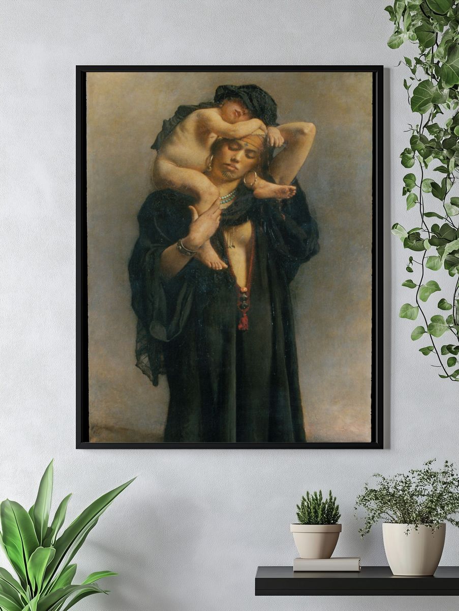 An Egyptian Peasant Woman and Her Child by Léon Bonnat — Art Print. — room view 4