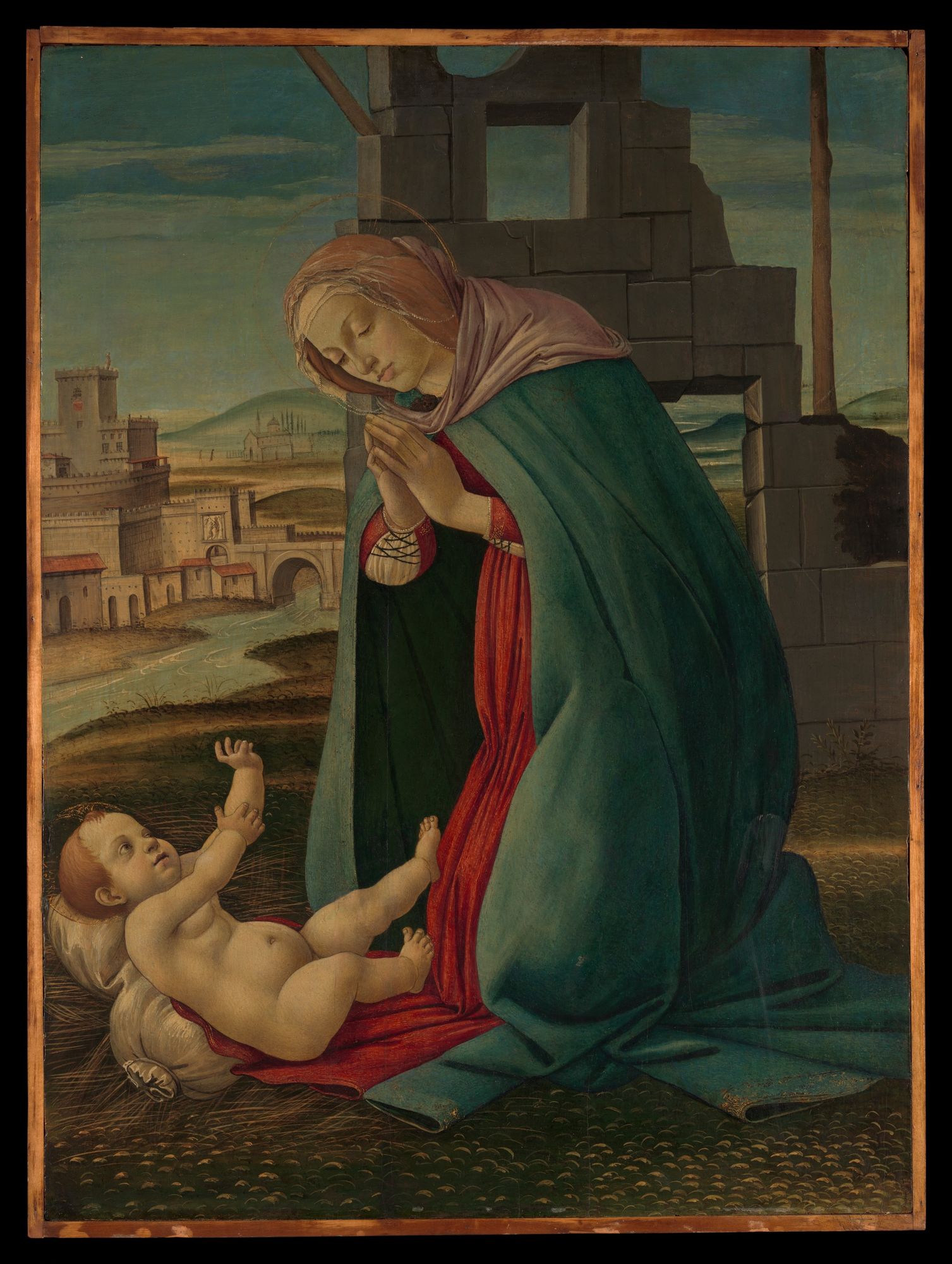 Madonna Adoring the Child by Botticelli (Alessandro di Mariano Filipepi) — Art Print. poster — fine-art art