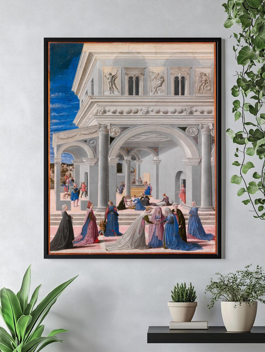 The Birth of the Virgin by Fra Carnevale (Bartolomeo di Giovanni Corradini) — Art Print. — room view 4