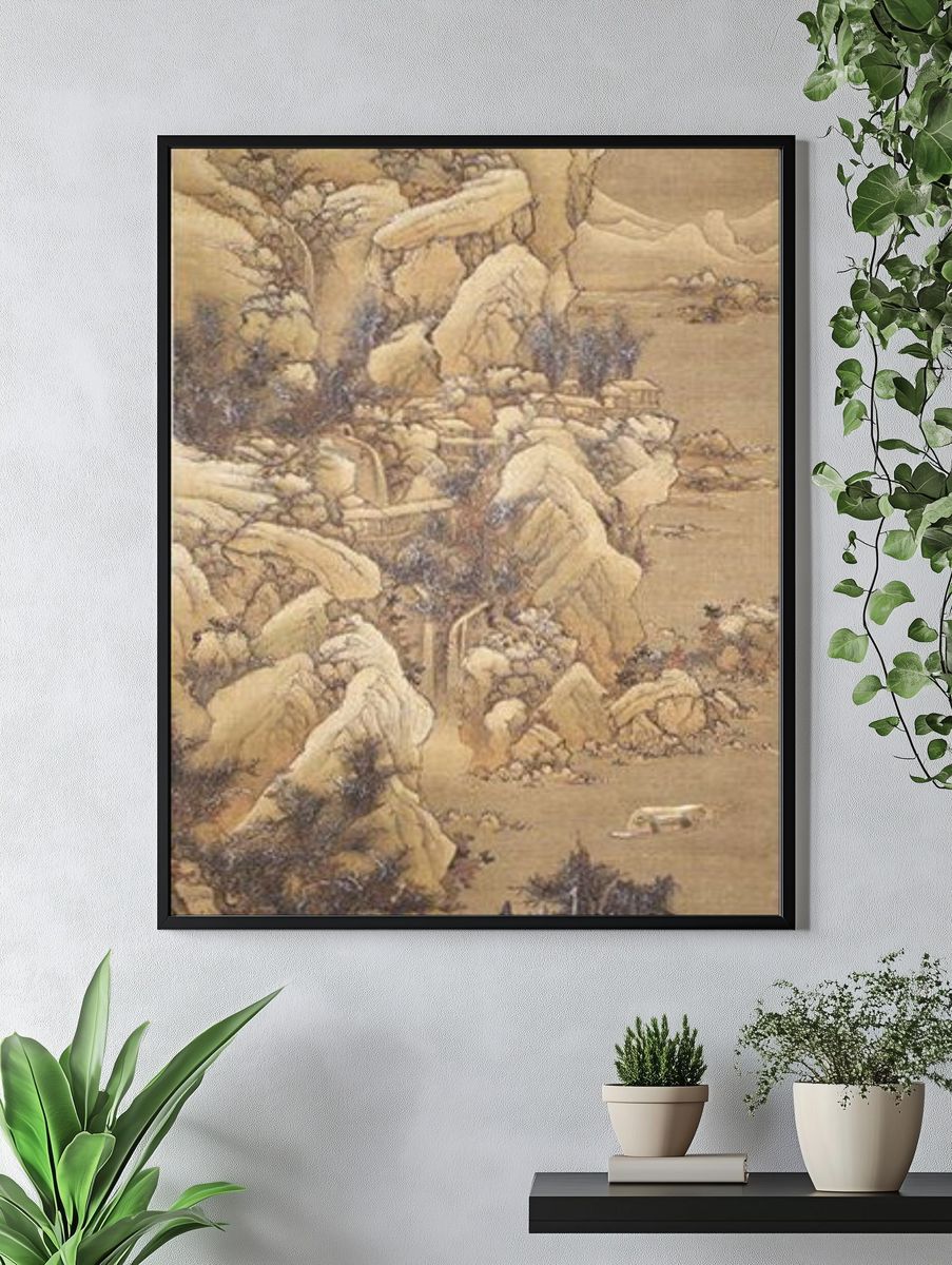 Boating amid Snowy Streams and Mountains by Lan Meng — Art Print. — room view 4