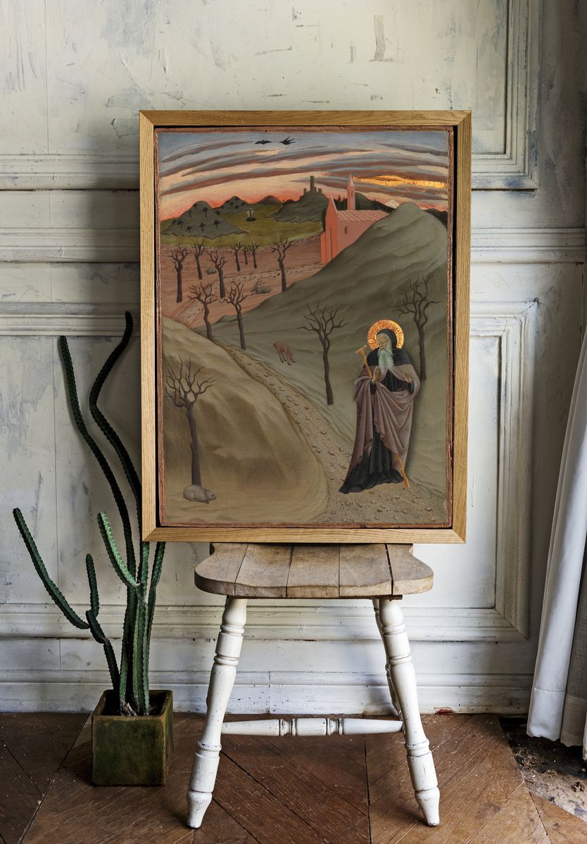 Saint Anthony the Abbot in the Wilderness by Sano di Pietro (Ansano di Pietro di Mencio) — Art Print. room preview