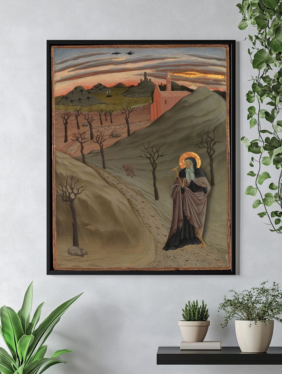 Saint Anthony the Abbot in the Wilderness by Sano di Pietro (Ansano di Pietro di Mencio) — Art Print. — room view 4