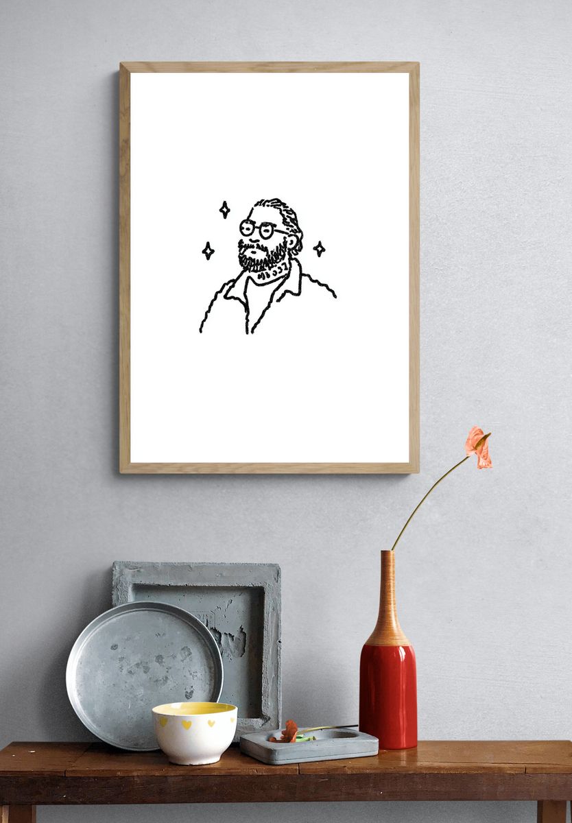 Stylish Man — Line Art Print. — room view 3