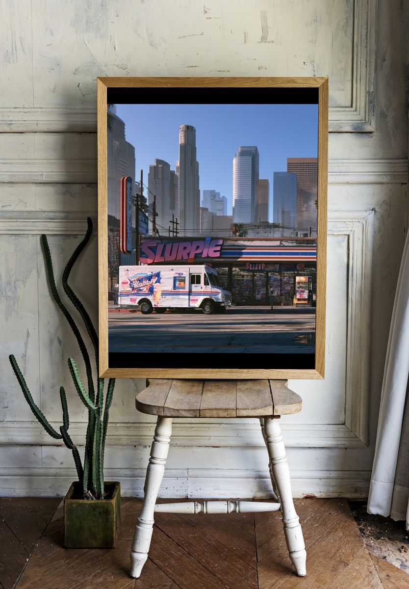 Los Angeles Street Scene Photography Poster. — room view 1